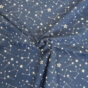Fondo azul, constelaciones y estrellas blancas